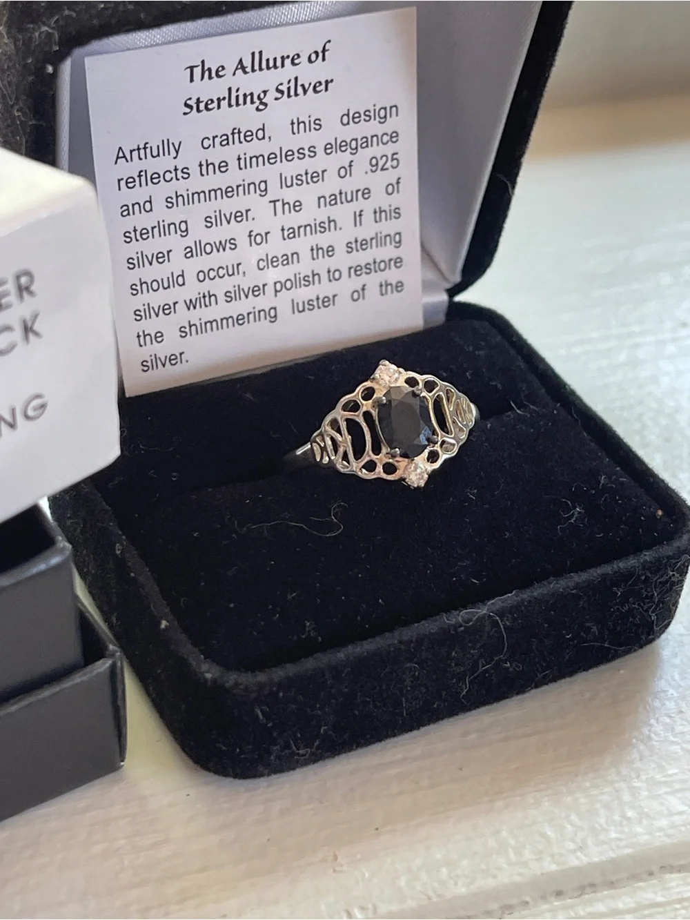 Sterling silver sapphire ring